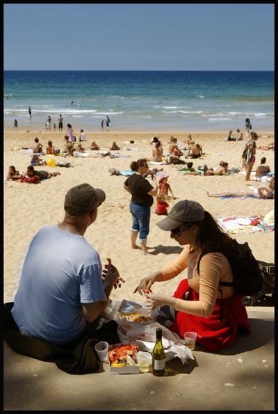 Australian beach scene at Manly Beach