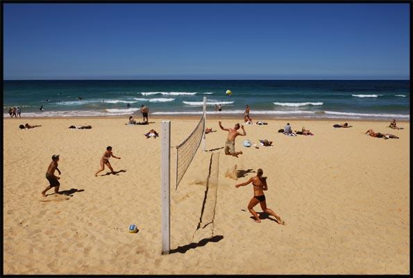 Australian beach scene at Manly Beach
